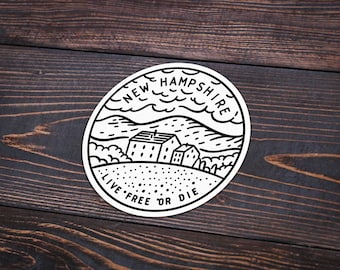 New Hampshire Sticker | New Hampshire Decal | Multiple Sizes | Bumper Sticker | Water Bottle | Travel | Laptop | Waterproof