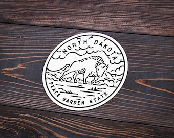 North Dakota Sticker | North Dakota Decal | Multiple Sizes | Bumper Sticker | Water Bottle | Travel | Laptop | Waterproof