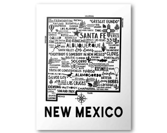 New Mexico Poster | Minimalist State Map  | State Poster | Wall Art | Home Decor | United States Print | Art Print | Katie Ford