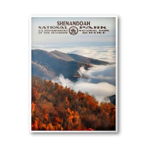 Shenandoah National Park Poster  | National Park Poster | National Park Print | Vintage Poster | Wall Art | Home Decor