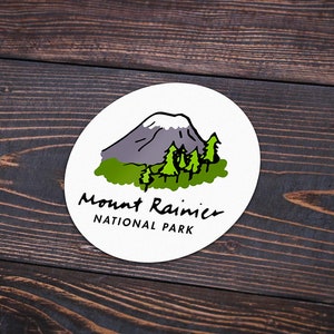 Mount Rainer National Park Sticker | Multiple Sizes | Bumper Sticker | Water Bottle | Travel | Laptop | Waterproof