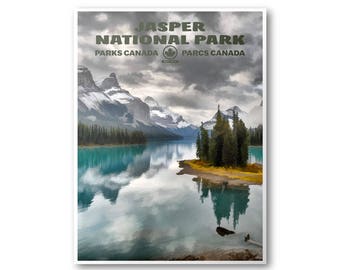 Jasper National Park Poster | National Park Poster | National Park Print | Vintage Poster | Wall Art | Home Decor