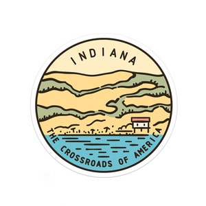 Indiana Sticker | Indiana Decal | Multiple Sizes | Bumper Sticker | Water Bottle | Travel | Laptop | Waterproof