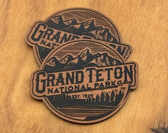 Grand Teton National Park Patch | Leatherette Patch | Iron On Patch | Leather Patch |