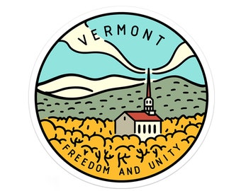 Vermont Sticker | Vermont Decal | Multiple Sizes | Bumper Sticker | Water Bottle | Travel | Laptop | Waterproof