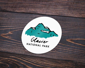 Glacier National Park Sticker | Multiple Sizes | Bumper Sticker | Water Bottle | Travel | Laptop | Waterproof