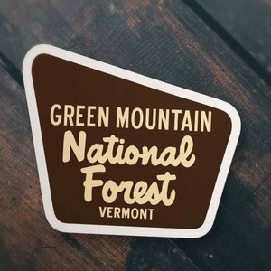 Green Mountain National Forest Sticker | Vermont Bumper Sticker | Water Bottle | Travel | Laptop | Waterproof