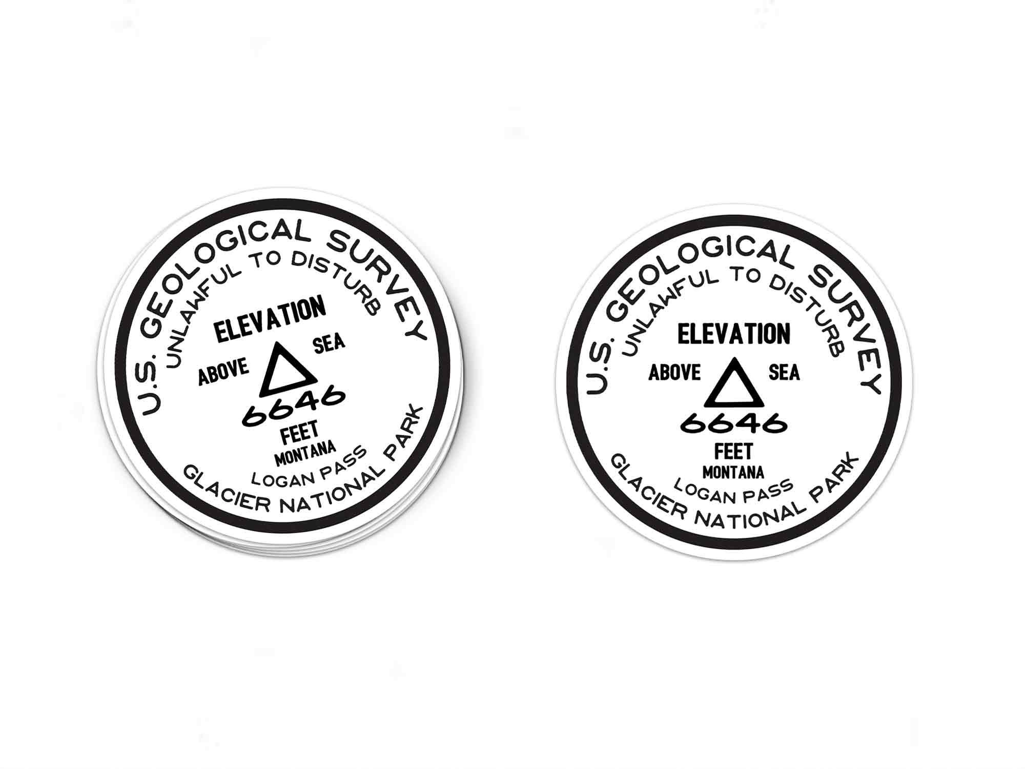 Glacier National Park Sticker | Logan Pass USGS Benchmark Sticker - Etsy