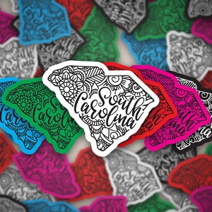 South Carolina Sticker | Bumper Sticker | Bottle Sticker | Travel Sticker | Laptop Sticker | Waterproof Sticker | Vinyl Sticker | 3.5&quot;