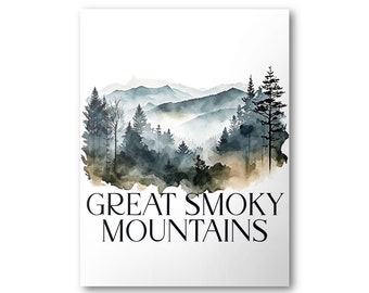 Great Smoky Mountains National Park Poster | Watercolor National Park Poster | National Park Print | Vintage Poster | Wall Art | Home Decor