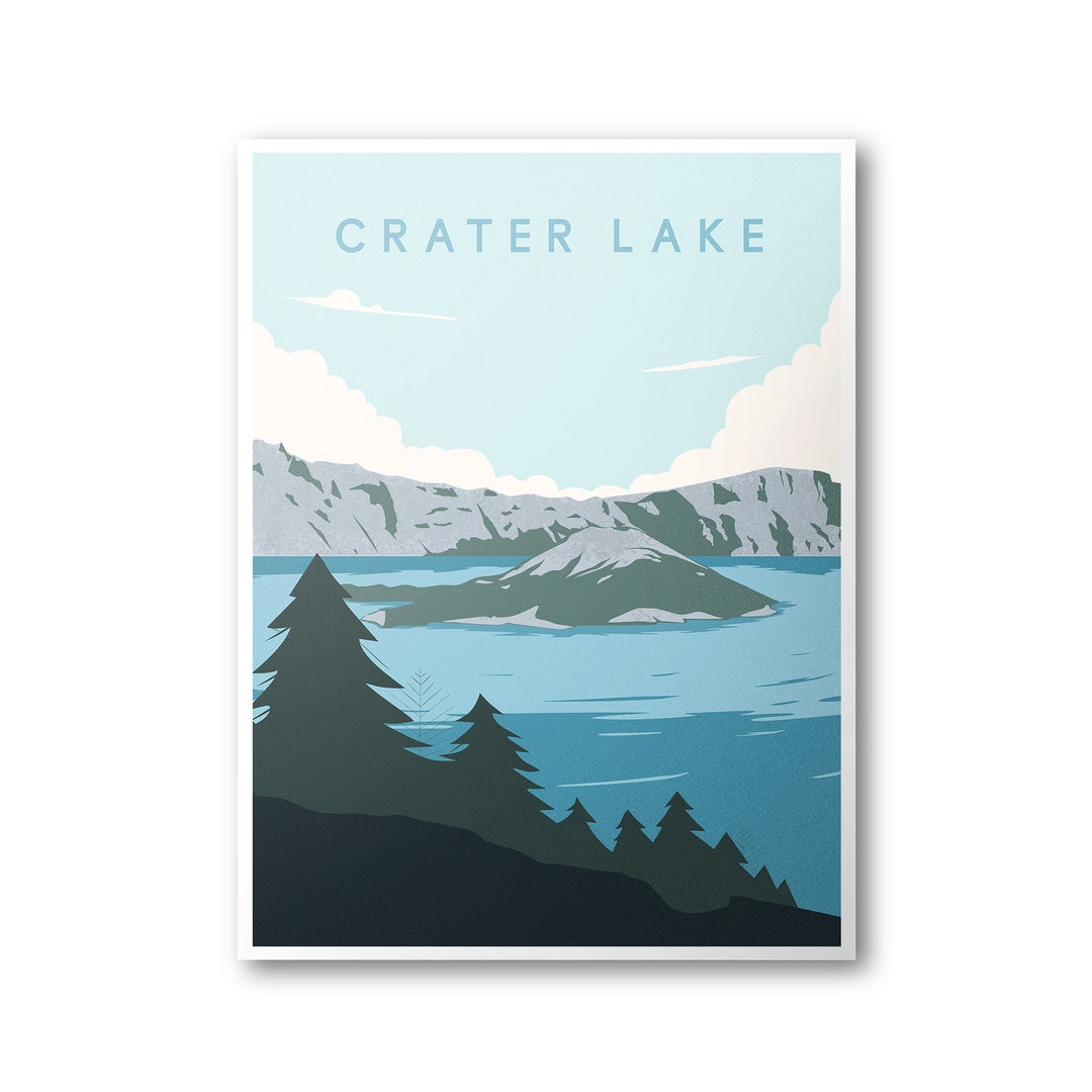 Crater Lake National Park Poster | National Park Print | National Park ...