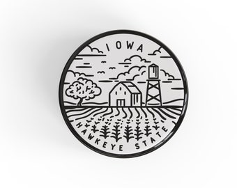 Iowa Button Pin