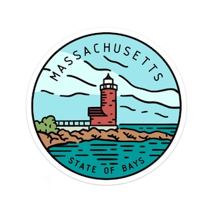 Massachusetts Sticker | Massachusetts Decal | Multiple Sizes | Bumper Sticker | Water Bottle | Travel | Laptop | Waterproof
