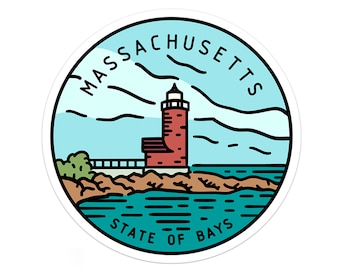 Massachusetts Sticker | Massachusetts Decal | Multiple Sizes | Bumper Sticker | Water Bottle | Travel | Laptop | Waterproof