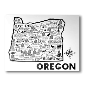 Oregon Poster | Minimalist State Map  | State Poster | Wall Art | Home Decor | United States Print | Art Print | Katie Ford