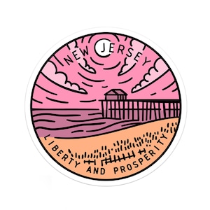 New Jersey Sticker | New Jersey Decal | Multiple Sizes | Bumper Sticker | Water Bottle | Travel | Laptop | Waterproof