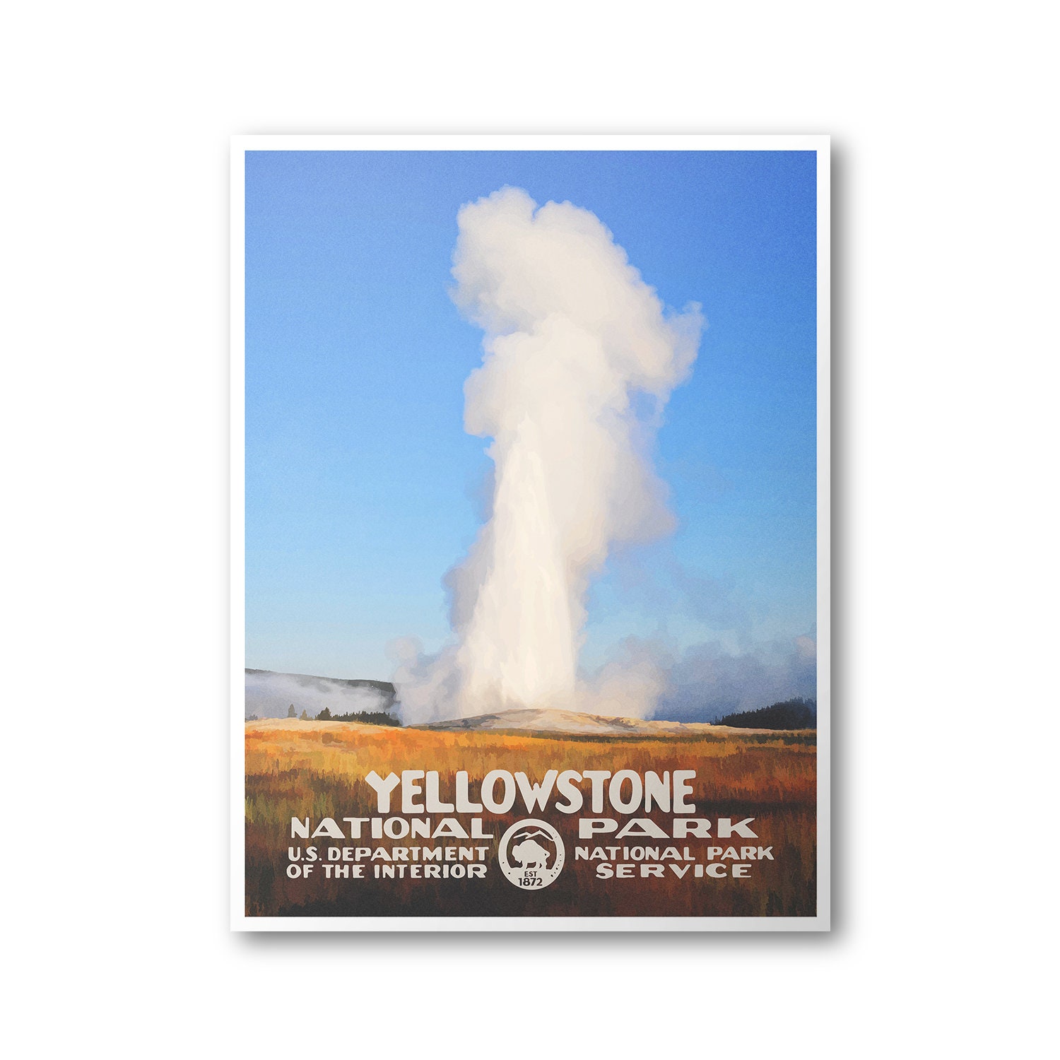 Yellowstone National Park Poster (Old Faithful)