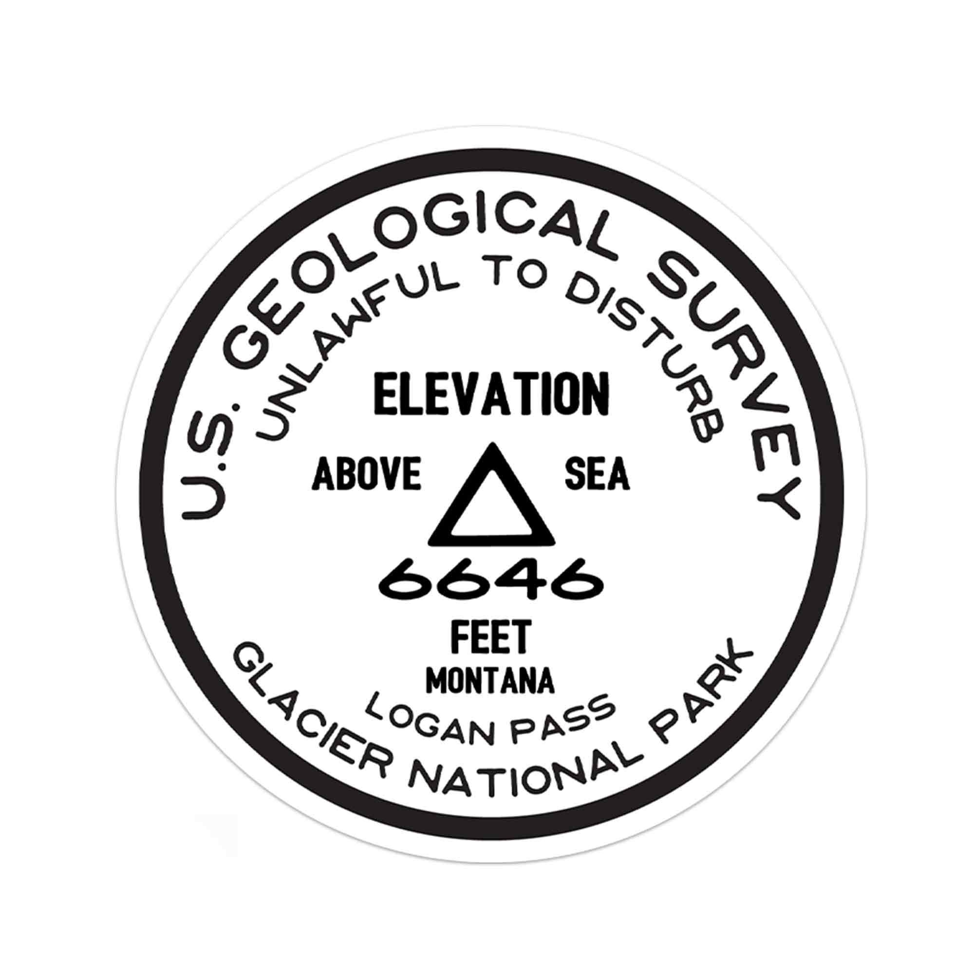 Glacier National Park Sticker | Logan Pass USGS Benchmark Sticker - Etsy