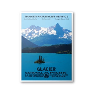 Glacier National Park Poster  | National Park Poster | National Park Print | Vintage Poster | Wall Art | Home Decor
