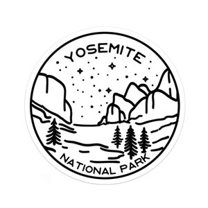 Yosemite National Park Sticker | Multiple Sizes | Bumper Sticker | Water Bottle | Travel | Laptop | Waterproof