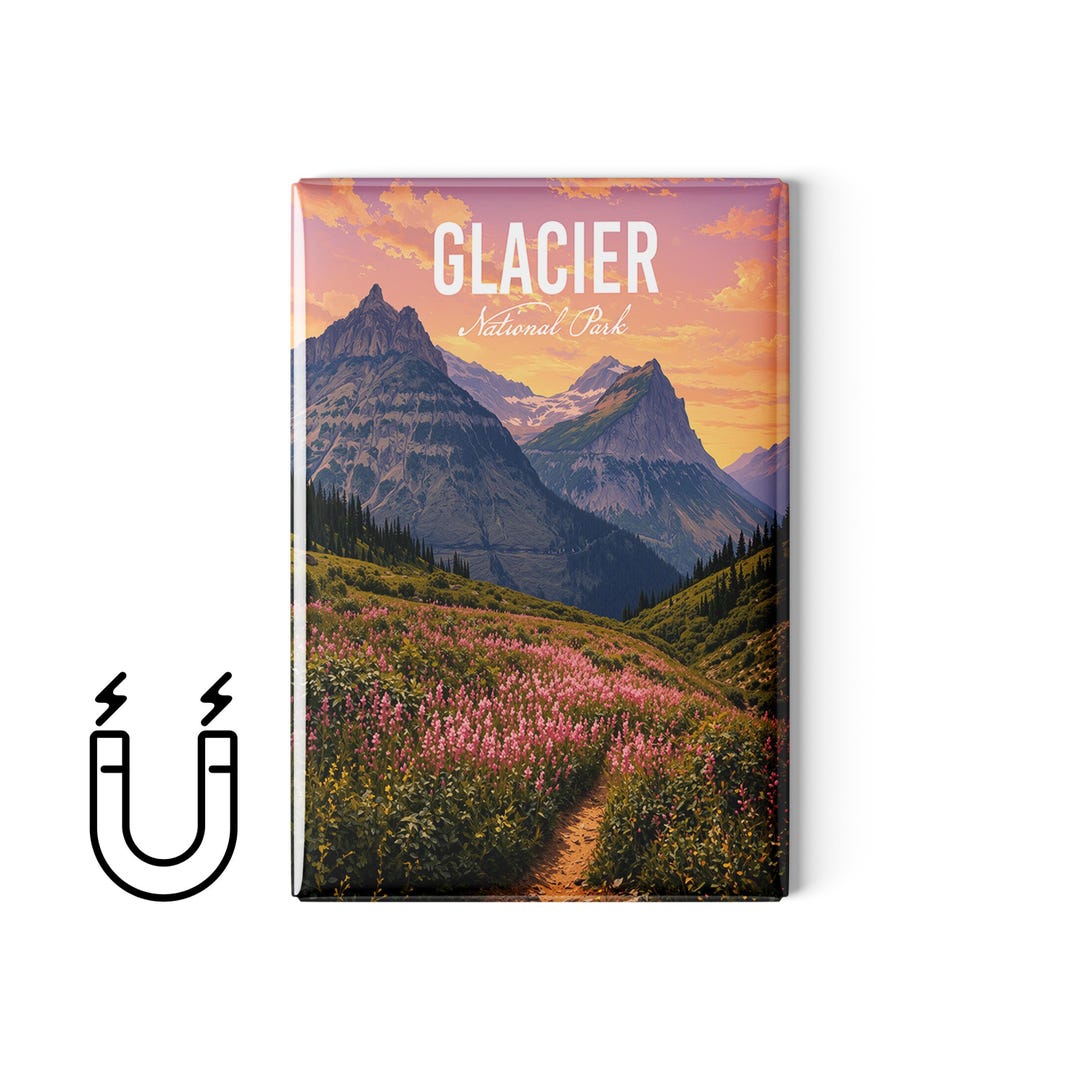 Glacier National Park Magnet | Montana Fridge Magnets | Travel Souvenir ...