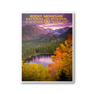 Rocky Mountain National Park Poster (Bear Lake) | National Park Poster | National Park Print | Vintage Poster | Wall Art | Home Decor