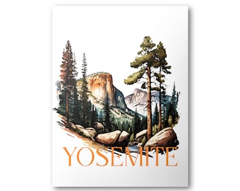 Yosemite National Park Poster | Watercolor National Park Poster | National Park Print | Vintage Poster | Wall Art | Home Decor