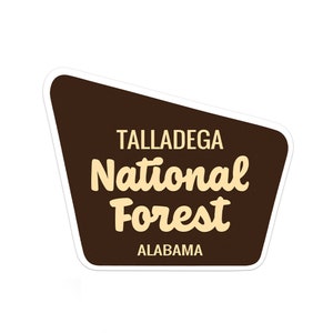 Pegatina del Bosque Nacional de Talladega / Pegatina para parachoques / Botella de agua / Viajes / Computadora portátil / Resistente al agua