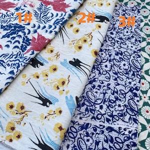 Shanghai Chongming hand woven cotton fabric/Chinese vintage textiles/Old fashion thick printed fabric sewing supply/Unique design DIY cloth