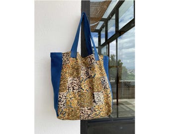 Handmade Patchwork Tote Bag, Eco-Friendly Shopping Bag