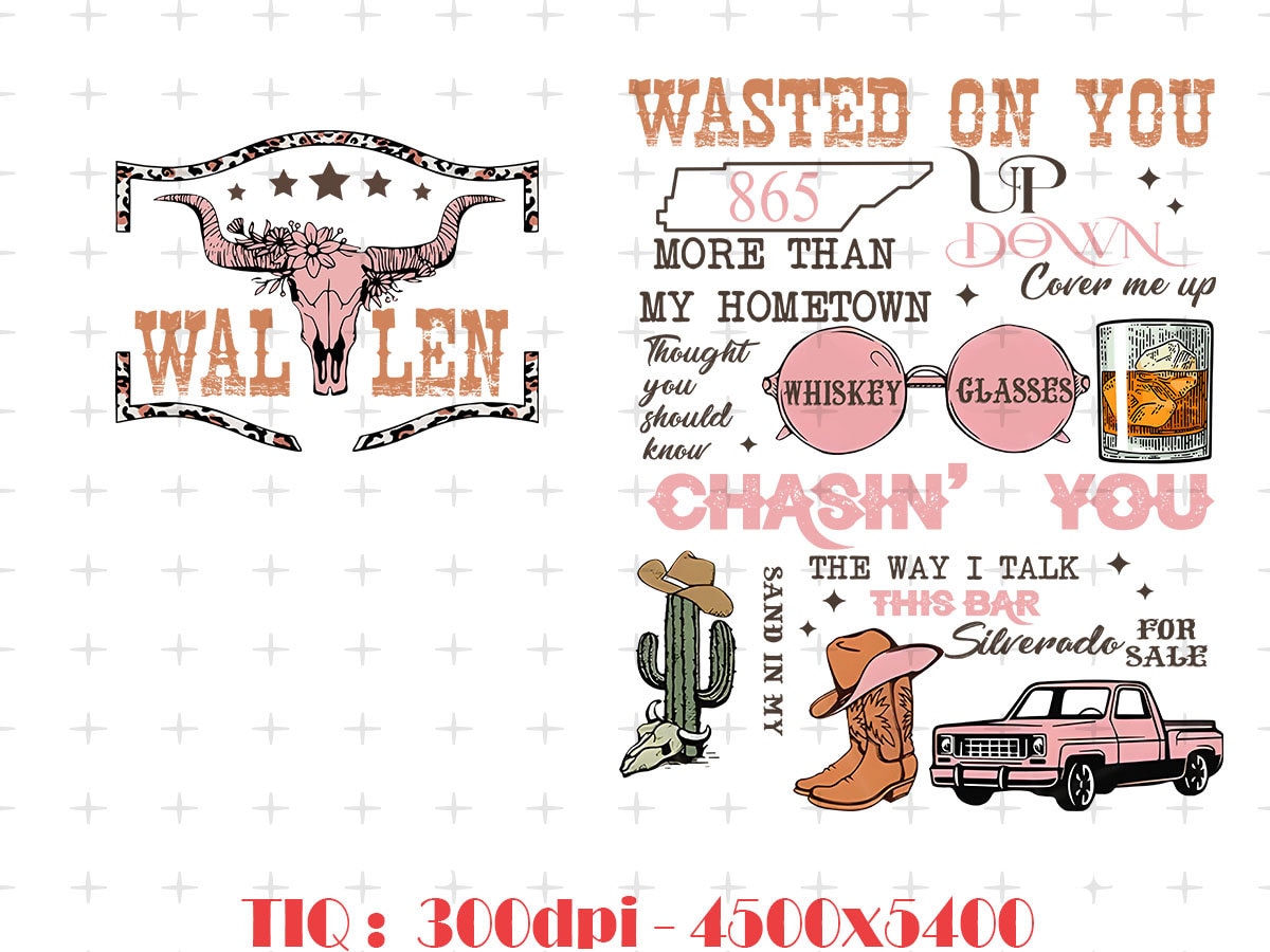 Wallen Western Wasted On You Png For Cricut Sublimation Files