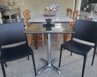 Round Marble Table and Two Bistro Chairs - Etsy