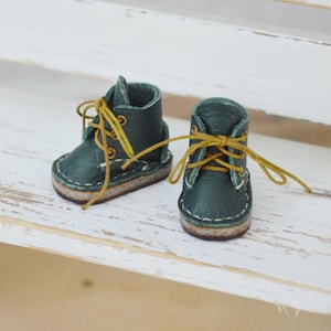 Hunter Green Blythe Doll Boots - Handmade Genuine Leather Boots