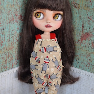 Blythe/Icy/Pullip Sock Monkey Jumpsuit, Romper, Overalls