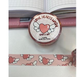 B Grade Love Hearts Washi Tape: 15mm Scrapbooking Tape