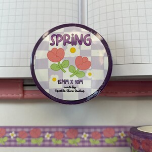 Spring Floral Washi Tape: 15mm Scrapbooking Tape