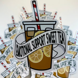 Adesivi in vinile impermeabili con motivo "Tè Dolce" per il supporto emotivo (per laptop, bottiglie d'acqua e e-reader)