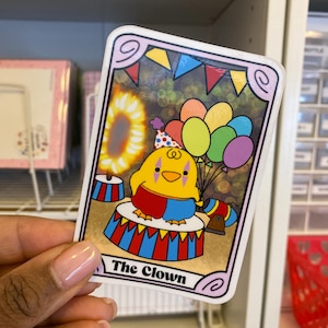Adhesivo de vinilo para cartas coleccionables de El payaso tonto resistente al agua