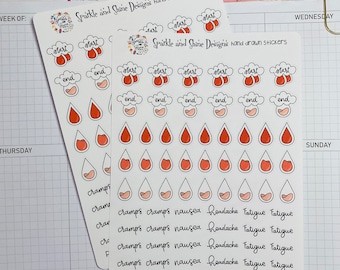 Period Tracker Planner Stickers Functional Planner Stickers