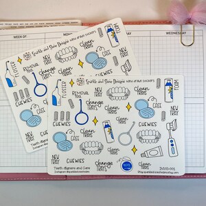 Teeth Aligners Clear Braces Tracker Planner Stickers (Health and Wellness, Habit Tracking, Self Care Stickers)