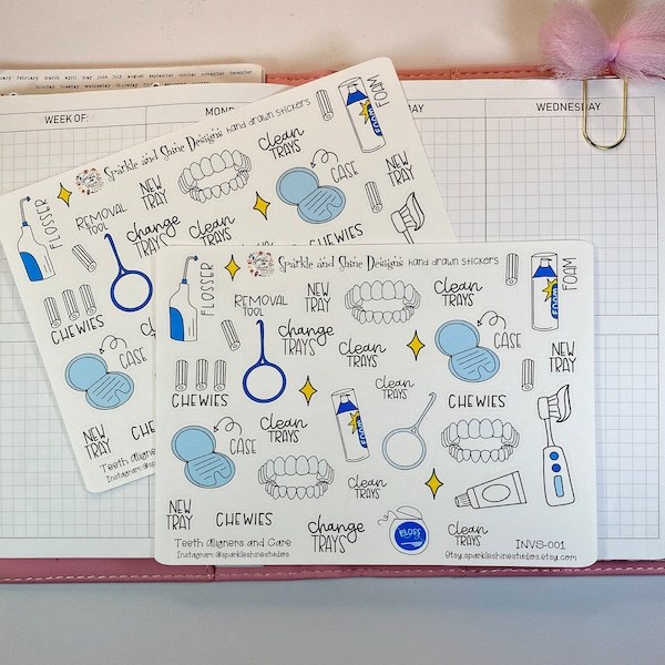 Teeth Aligners Clear Braces Tracker Planner Stickers