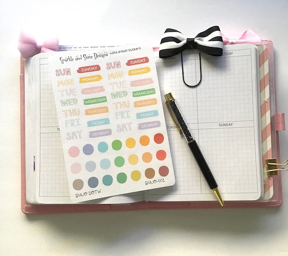 Bujo Days of the Week Planner Stickers | Etsy