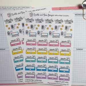 Currently Listening Planner Stickers