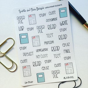 Homework/ Schoolwork Back To School Planner Stickers