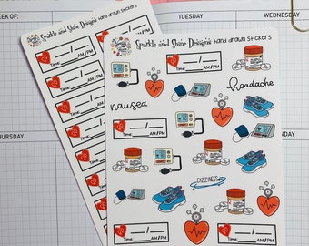 Plannerstickers bloeddruktracker Functionele plannerstickers