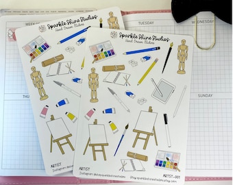 Ich bin ein Künstler Planer Aufkleber (Hobbys und Handwerk Aufkleber, Handwerk Projektplanung, kreatives Hobby Tracking Aufkleber)