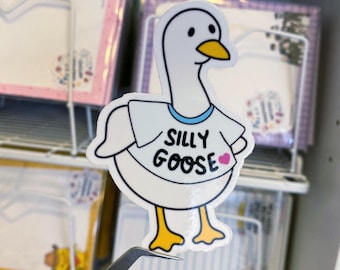 Waterproof Silly Goose Vinyl Stickers (Laptop Stickers, Water Bottle Stickers And E-Reader Stickers)
