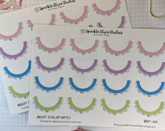 Scallop Sticky Notes Planner Stickers