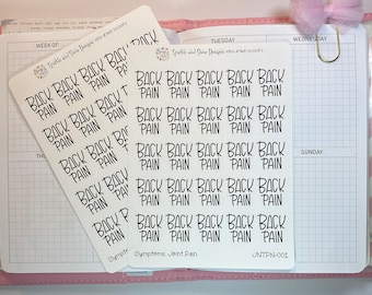 Symptoms Back Pain Planner Stickers