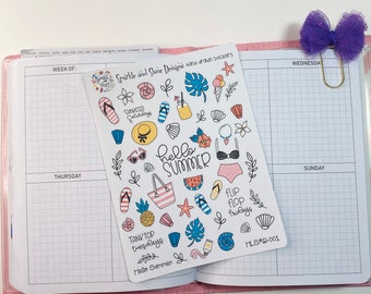 Hello Summer Planner Stickers